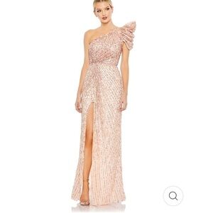 Mac Duggal Light Pink Puff One Shoulder Gown Style #5622